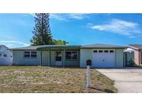 Charming single-story home with a well-maintained front lawn and attached garage, offering comfortable living at 3438 Bigelow Dr, Holiday, FL 34691