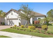 Beautiful single-story home with a well-manicured lawn and mature tree in the front yard at 20173 Umbria Hill Dr, Tampa, FL 33647