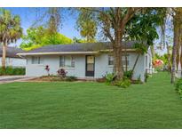 Charming single-story home featuring a lush green lawn and mature trees in a tranquil setting at 9307 N 27Th St, Tampa, FL 33612
