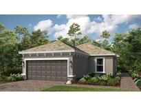 Charming single-story home featuring a neutral color scheme, well-manicured lawn, and an attached two car garage at 29508 Zupetta Ln, Wesley Chapel, FL 33543