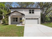 Charming two-story home with a well-manicured lawn and a spacious two-car garage at 16417 Lake Byrd Dr, Tampa, FL 33618