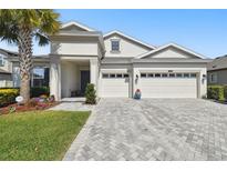 Beautiful two-story home featuring a three-car garage and lovely landscaping at 8766 Shadyside Ln, Land O Lakes, FL 34637
