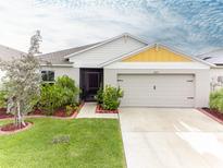 Charming single-Gathering home with well-manicured lawn, complemented by a two-car garage and inviting front entrance at 12635 Tannencrest Dr, Riverview, FL 33579