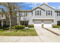Charming townhouse featuring a two-car garage, well-maintained lawn, and inviting curb appeal at 3002 Mojave Oak Dr, Valrico, FL 33594