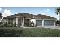 Charming single-story home with a well-manicured lawn and a two-car garage at 10385 Winnipeg St, Port Charlotte, FL 33981