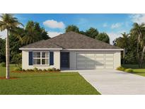 Charming single-story home with a well-manicured lawn, attached garage, and pleasant curb appeal at 7782 Wheat Stone Dr, Zephyrhills, FL 33540