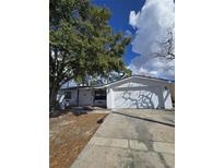 Charming single-story home with a large front yard and attached two car garage at 10018 Freestone Ln, Port Richey, FL 34668