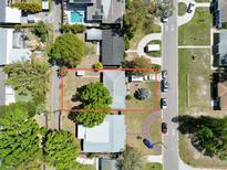 Bird's eye view of the property highlighting the lot size and surrounding landscaping at 619 41St Ne Ave, St Petersburg, FL 33703