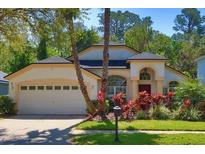 Charming single-story home with lush landscaping and a well-maintained lawn at 11725 Derbyshire Dr, Tampa, FL 33626