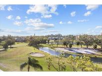 Scenic golf course view showcasing lush greenery, serene water features, and blue skies at 4460 Fairways Blvd # 401, Bradenton, FL 34209