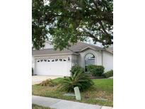 Charming single-story home featuring a two-car garage and well-maintained landscaping at 30049 Emmetts Ct, Wesley Chapel, FL 33543