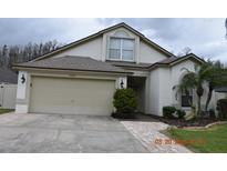 Charming home featuring a two-car garage, a well-maintained lawn, and attractive curb appeal at 30829 Iverson Dr, Wesley Chapel, FL 33543