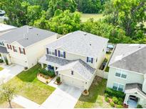 Aerial view of a well-maintained home showcasing the roof and landscaping in a residential neighborhood at 626 Diamond Ridge Rd, Seffner, FL 33584