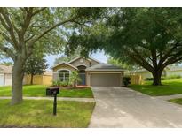 Charming home featuring mature landscaping, a well-manicured lawn, and a two-car garage at 4731 Portobello Cir, Valrico, FL 33596