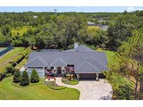 Beautiful home featuring a landscaped front yard, brick driveway, and well-maintained exterior at 506 Crystal Grove Blvd, Lutz, FL 33548
