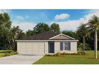 Inviting one-story home with a neutral color scheme, attached garage, and well-manicured landscaping at 1209 Cape Chestnut Pl, Ruskin, FL 33570