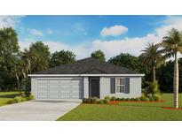 Charming single-story home featuring an attached garage, well-maintained lawn, and appealing curb appeal at 1212 Cape Chestnut Pl, Ruskin, FL 33570