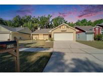 Charming one-story home with a well-manicured lawn and a two-car garage at 2033 Shadow Pine Dr, Brandon, FL 33511