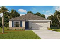 Charming single-story home with a neutral color scheme, stone accents, and well-manicured lawn at 7744 Wheat Stone Dr, Zephyrhills, FL 33540