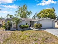 Charming single-story home featuring a well-maintained lawn and attached two-car garage at 7824 Blackstone Dr, Port Richey, FL 34668