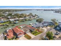Aerial view of the waterfront property highlighting its location and proximity to the water at 4544 Harbor Hills Dr, Largo, FL 33770