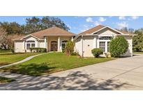 Charming single story home with manicured lawn and elegant architectural details at 13750 Dowling Ln, Odessa, FL 33556