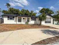 Charming single-story home with freshly painted exterior and well-manicured landscaping at 11210 Yewtree Ave, Port Richey, FL 34668