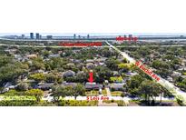 Charming neighborhood aerial view featuring tree-lined streets near Hwy 618, S Dale Mabry Hwy, W Euclid Ave, and S Lois Ave at 3614 S Lois Ave, Tampa, FL 33629
