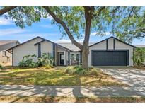 Charming single-story home with well-maintained landscaping and a large shade tree in front yard at 2554 Brimhollow Dr, Valrico, FL 33596