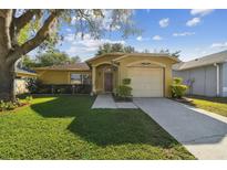 Charming home with a well-manicured lawn and mature tree providing shade at 4606 Copper Ln, Plant City, FL 33566