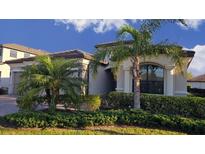This home features manicured landscaping, a side-entry two car garage, and elegant architectural detail at 11412 Autumn Leaf Way, Bradenton, FL 34212
