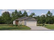 Charming single-story home featuring a two-car garage, landscaped front yard, and neutral color palette at 13146 Empress Jewel Trl, Parrish, FL 34219