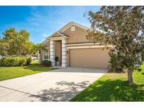 Charming single-story home with well-maintained landscaping and a two-car garage at 632 Lake Cypress Cir, Oldsmar, FL 34677