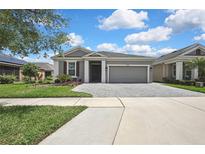 Beautiful one-story home featuring a two-car garage and a well-manicured lawn at 4224 Crayford Ct, Land O Lakes, FL 34638