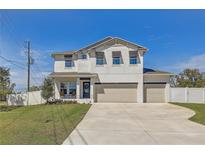 Charming two-story home with a three-car garage, well-manicured lawn, and bright exterior at 2190 Fairway S Ave, St Petersburg, FL 33712
