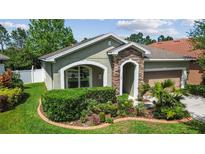 Charming home with stone accents and manicured landscaping creating inviting curb appeal at 11862 Frost Aster Dr, Riverview, FL 33579