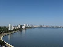 Panoramic view of the city skyline and bay, offering a stunning waterfront vista at 3301 Bayshore Blvd # 2003D, Tampa, FL 33629