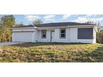Charming single-story home boasts a well-maintained lawn and attached two-car garage at 13451 Kaplan Ter, Port Charlotte, FL 33981