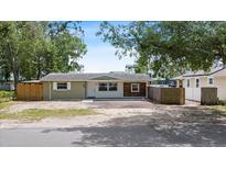 Charming single-story home with a unique exterior and a spacious front yard at 817 E 145Th Ave, Tampa, FL 33613