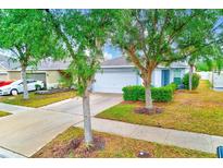 Charming single-Gathering home with a well-maintained front yard and mature trees at 15410 Quail Woods Pl, Ruskin, FL 33573