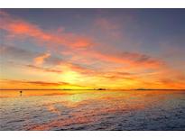 Beautiful waterfront sunset reflecting off the calm ocean with a skyline in the distance at 6106 Marbella Blvd, Apollo Beach, FL 33572