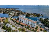 Stunning aerial view of waterfront condos with private boat slips and Gulf access in St. Petersburg, Florida at 1325 Snell Isle Ne Blvd # 607, St Petersburg, FL 33704