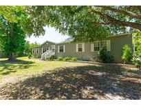 Inviting exterior view of a home with a well-maintained lawn and mature trees providing shade at 3319 Fox Ridge Blvd, Wesley Chapel, FL 33543