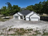 Charming single story home featuring a two car garage and landscaped front yard at 18483 Purple Creek Ln # Lot 1, Lutz, FL 33549