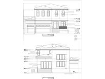 Architectural blueprint displaying the front and rear elevations of the house design at 4321 S Renellie Dr, Tampa, FL 33611