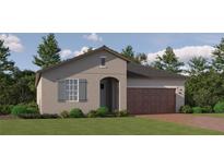Charming single-story home featuring a warm color palette, a two-car garage, and professional landscaping at 11825 Sparkling Topaz Cv, Parrish, FL 34219