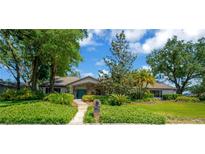 Charming home with lush landscaping, manicured lawn, and double front doors at 1007 Morfield Ln, Brandon, FL 33511