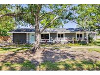 Charming single-story home with a tidy front yard and mature landscaping under a bright blue sky at 401 Patica Ne Rd, St Petersburg, FL 33702