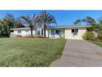 Charming one-story home featuring well-maintained lawn, palm trees, and a welcoming driveway at 22396 Nyack Ave, Port Charlotte, FL 33952