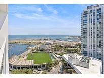 Stunning aerial view of the city, stadium, and waterfront from a high-rise condominium at 175 1St S St # 2603, St Petersburg, FL 33701